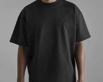 Men’s Oversized Heavy Cotton T-Shirt | Loose Fit Blank Tee | Cotton O-Neck - Set of 2