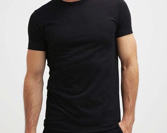 Men's Slim Fit Cotton T-Shirt: Basic O-Neck Tee - Set of 2
