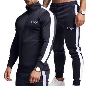 Men&#39;s Cotton Tracksuit: Zip Hoodie & Joggers - Custom Design Available