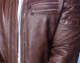 Customizable Leather Motorbike Jacket: Real Cowhide Racing Jacket