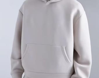 Fleece Cotton Hoodie | Pullover Hoodie | Puff Print Loose Fit Streetwear | Heavyweight Winter Sweatshirt