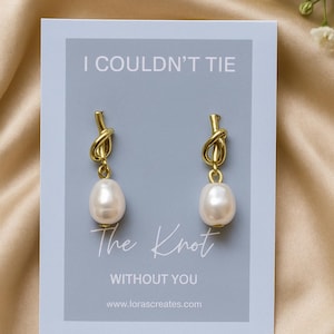Tie the Knot Bridesmaid Earrings | Bridesmaid Gift | Proposal Box Jewelry | Bridal Shower Favor | Dainty Knot Earrings Bridal Accessories