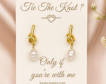 Bridal Knot Earrings: Elegant Wedding Jewelry, Minimal Dainty Accessory, Women Party Gift
