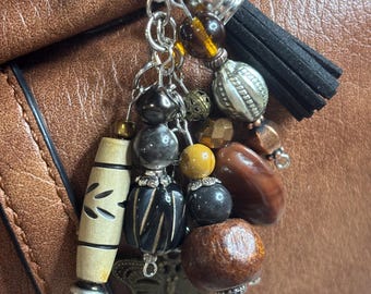 Vintage Beaded Purse Charm, Handbag Bling, Backpack Accessory
