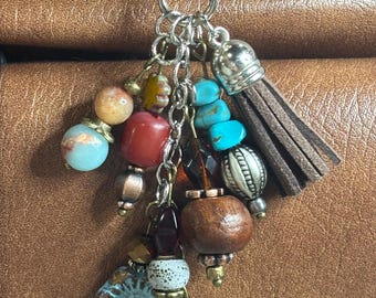 Vintage Beaded Purse Charm, Handbag Bling, Backpack Accessory