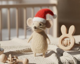 Noel Mouse Amigurumi Crochet Pattern | Christmas Santa Hat Toy PDF