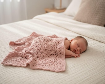 Schema all'uncinetto per bozzolo per neonati con coperta in pizzo / Accessorio per foto di neonati / Sacco nanna per neonati in formato PDF