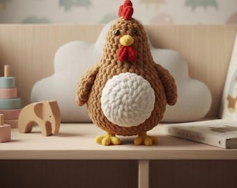 Harvest Hearth Rooster Amigurumi Crochet Pattern – Farmhouse Chicken Plush Toy PDF