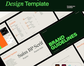 Brand Identity Guidelines Template | Professional Brand Style Guide and Logo Guidelines Branding Kit for Canva InDesign Illustrator