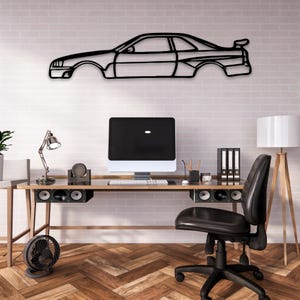 Skyline R34 Silhouette Metal Wall Decor | Car Line Art | Garage Wall Decor | Metal Wall Hangings | Car Lovers Gift | Car Accessories For Men