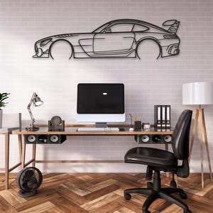 AMG GT Car Silhouette Metal Wall Decor | Car Line Art | Garage Wall Decor | Metal Wall Hangings | Car Lovers Gift | Car Accessories For Men