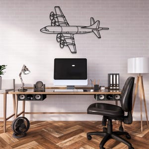 P-3C Orion Angle Silhouette Metal Aircraft Wall Art | Aviation Wall Decor For Home | Airplane Wall Hangings | Gift For Pilot | Aviation Gift