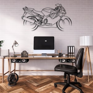 Racing Motorcycle Silhouette Metal Wall Art | Racing Motorcycle Wall Art | Garage Wall Decor | Game Room Decor | Gift For Motorcycle Lovers