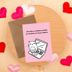 Carte de Saint-Valentin pour les amoureux des chats | Téléchargement numérique | Cadeau instantané amusant