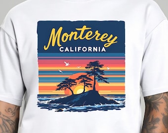 Monterey California Unisex Vacation Travel Souvenir T-shirt, Unisex Monterey California Vacation Gifts, Monterey California Souvenir Gift