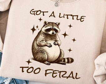 feral raccoon pregnancy announcement sweatshirt funny raccoon baby bump baby reveal baby shower sweater gifts wild raccoon baby bump sweater