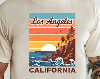 Los Angeles California Unisex Travel Souvenir T-shirt Gifts for California Traveler Los Angeles Vintage Style Tee LA Shirt Travel Shirt Tee