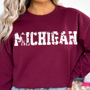 Vintage Michigan sweater, retro Michigan sweater, vintage Michigan sweatshirt, Michigan state sweater, Michigan souvenir sweater, MI gifts