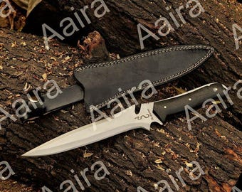 RE4 Jack Krauser Replica Knife: D2 Steel, Micarta Handle, Leather Sheath