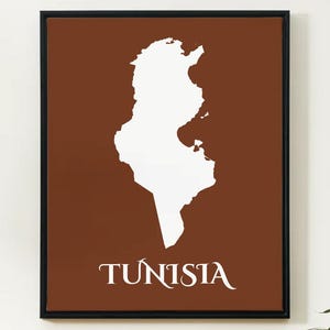 Tunisa Karte Drucken. Tunesien Wand Kunst Karte Druck, Minimalistisches Kartendesign, Tunesien Drucke, Tunesien Digitaldrucke. Tunesische Kunst. Tunesien Kartenkunst.