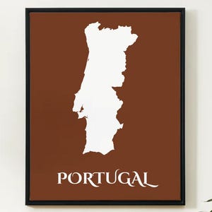 Portugal Map Print. Portugal Wall Art Map Print, Minimalist Map Design, Portugal Prints, Portuguese Digital Map Art Prints. Portuguese Art.