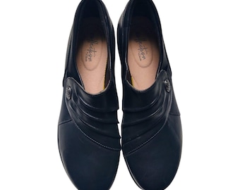 Clark's Hope Roxanne Black Leather Women's Pumps 7M