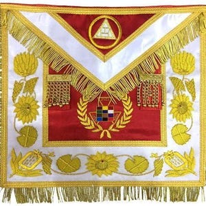 New Past High Priest Apron, Royal Arch Apron Hand Embroidered PHP Apron