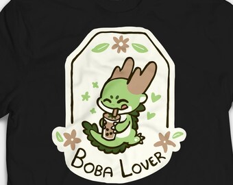 Boba Dragon Screen Print T-Shirt: Funny Graphic Tee for Boba Lovers, Dungeons and Dragons
