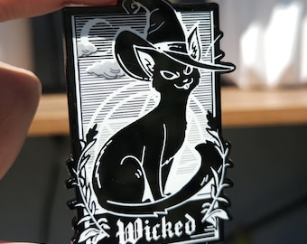 Witchy Kitty Hard Enamel Pin - Black Cat Witch