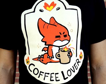 Coffee Dragon T-Shirt: Funny Latte Lover, Dungeons and Dragons Gift