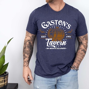 T-shirt Gaston's Tavern Le Pub, chemise La Belle et la Bête, T-shirt Fantasyland, T-shirt Gastons Bar, chemise homme Disney, Magic Kingdom