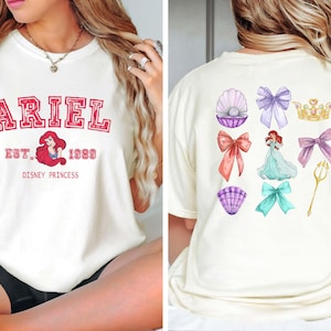 Little Mermaid Shirt, Two sided Princes Ariel Coquette Comfort Colors Shirt, Magic Kingdom Shirt, Disney Girls Trip Tee, Disneyland T-shirt