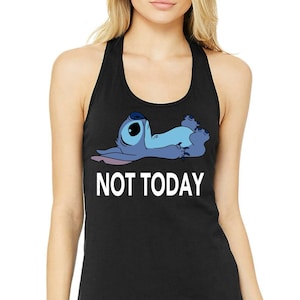 Disney Stitch Not Today Tank Top, Stitch Low Energy Racerback Tank Top, Stitch Quote Top, Funny Stitch Tank, Disney Vacation Tank Top