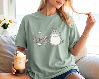 Camiseta con escena de lluvia de Mi vecino Totoro, camiseta de Mei Satsuki Totoro, camiseta de Studio Ghibli, camiseta de Hayao Miyazaki, idea de regalo de Studio Ghibli