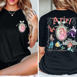 Vintage Disney The Little Mermaid Mirror Shirt, Comfort Colors® Ariel Coquette Bow Shirt, Magic Kingdom Girls Trip, Disney World Shirt