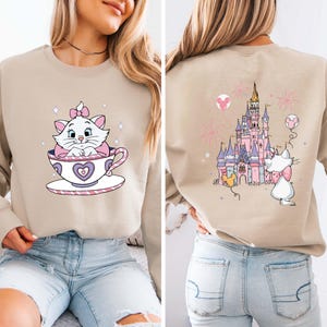 Disney The Aristocats Marie Cat Mad Tea Cup Party Sweatshirt, Disney Aristocats Hoodie, Disney Marie Cat Sweatshirt, Magic Kingdom Family