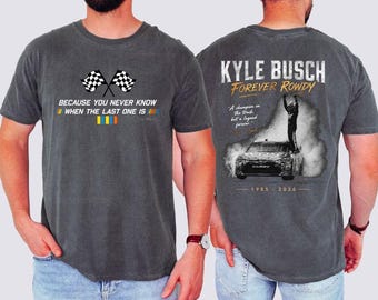 Kyle Busch Shirt, Rip Rowdy Tshirt, Tribute Kyle Racing Fan Tee, In Memory Motorsport Graphic T-Shirt