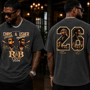 Chris Brown and Usher Shirt, R and B Tour, Concert Tee, Concert T Shirt, Raymond and Brown Tour