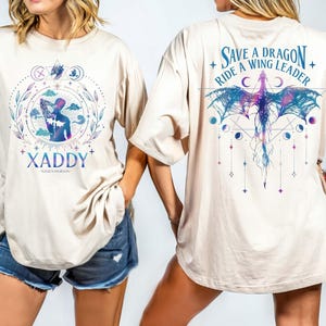 Xaden Riorson, Trendy Xaddy Shirt, Xaden Fourth Wing Fan Shirt, Onyx Storm Merch, Dragon Rider 2 Sided TShirt, Fantasy Reader, Bookish Shirt