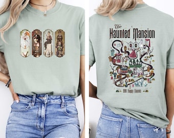 The Haunted Mansion Map Shirt, Oversized Shirt, Retro The Haunted Mansion Map, Stretching Room Shirt, Disneyland Halloween Shirt Disney Trip