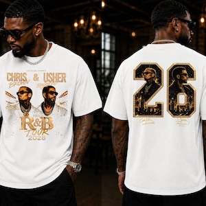 Chris Brown and Usher Shirt, R and B Tour, Concert Tee, Concert T Shirt, Raymond and Brown Tour image 2
