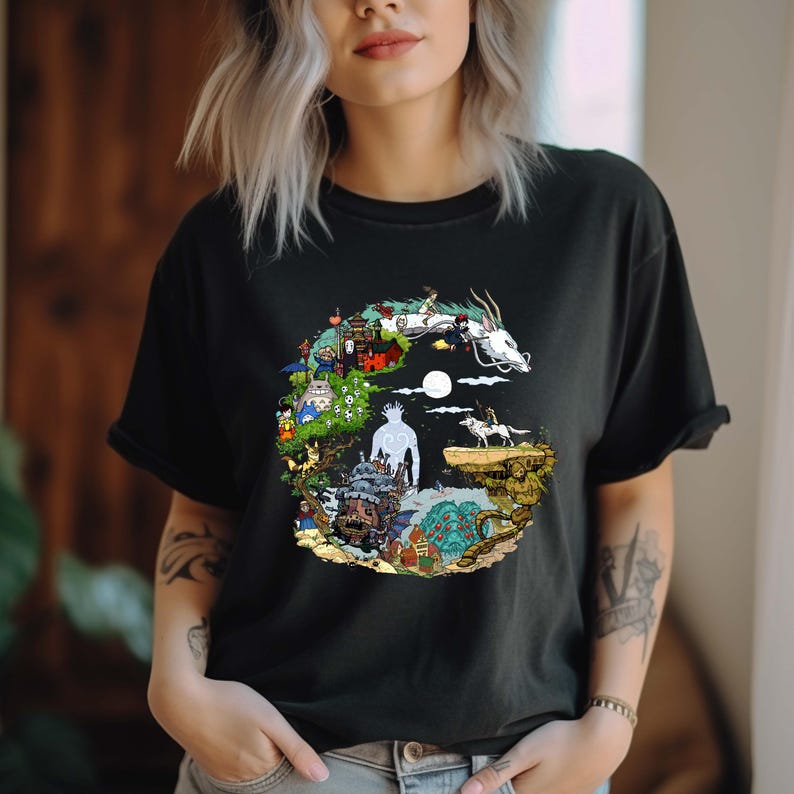 Spirited Away Studio Ghibli Shirt, Ghibli My Neighbor Totoro Shirt, Howl's Moving Castle shirt, Bella Canvas shirt, Hayao Miyazaki