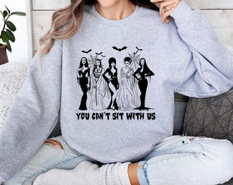 Halloween Queen Pullover, You Can't Sit With Us Sweatshirt, Cute Halloween Bad Girls Crewneck,  Witch Hoodie, Mean Girls Sweater