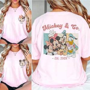 Retro Custom Mickey & Friends Shirt, Disney Vacation Shirt, Checkered Magic Kingdom Family Matching Trip Tee, WDW Disneyland Shirt