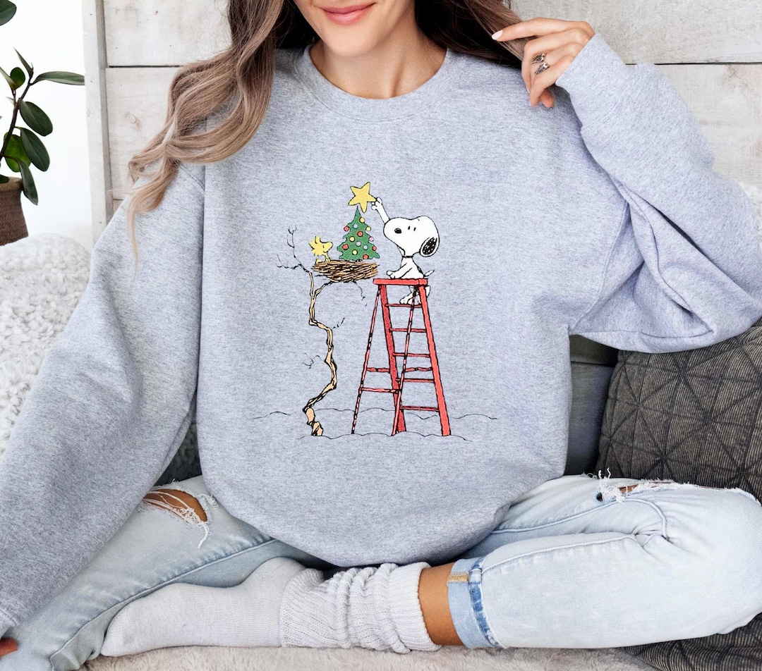 Charlie Brown Christmas Tree Crewneck, Snoopy Christmas Tree