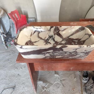 Calacatta Viola Stone, Badezimmer-Waschbecken, Naturstein-Waschbecken, Waschbecken aus poliertem Marmor