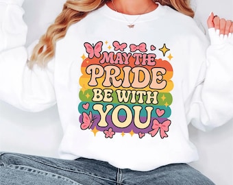 Mois de la fierté SVG PNG arc-en-ciel LGBTQ téléchargement numérique Gay lesbienne sublimation Design Que la fierté soit avec vous