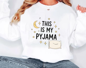Esta es mi camisa de pijama SVG, divertida cita de pijama, diseño de camisa para dormir, linda luna y estrellas para Cricut