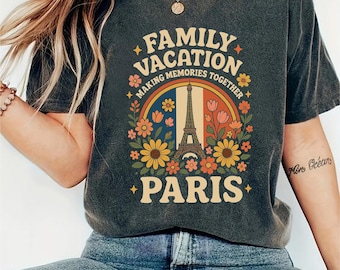 Paris Eiffel Tower Retro Travel Shirt  Family Vacation France PNG  Vintage Paris Trip Design for Sublimation
