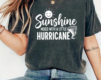Sunshine Mixed with a Little Hurricane SVG  Funny Sassy Quote Cut File for Cricut Silhouette |Toddler Girl SVG PNG Clipart